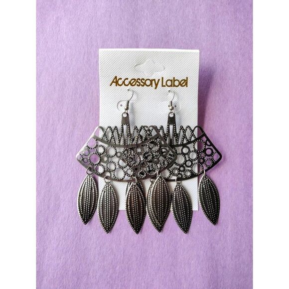 Chandelier Earrings Fashion Jewelry Drop Dangle Hammered Metal Inspired Alloy 1x - Picture 12 of 12